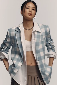 English Factory Gingham Blazer