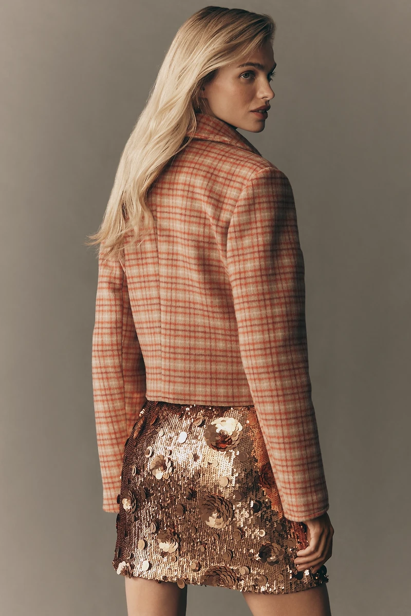 Avec Les Filles Crop Plaid Lady Jacket