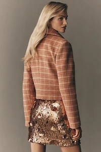 Avec Les Filles Crop Plaid Lady Jacket