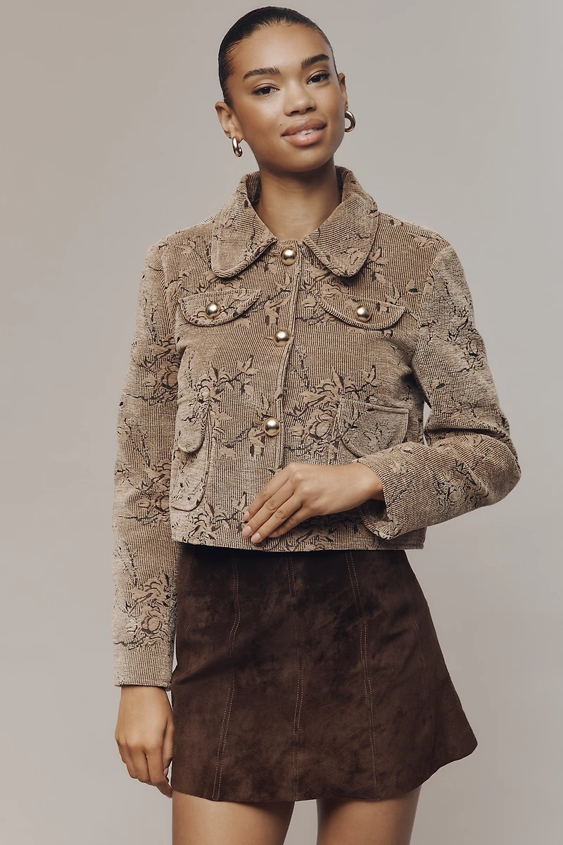 Avec Les Filles Crop Corduroy Jacket