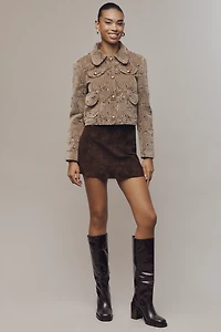Avec Les Filles Crop Corduroy Jacket