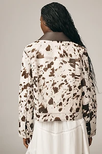 Avec Les Filles Calf Hair Trucker Jacket