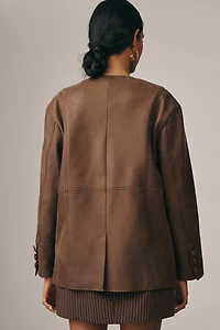 Avec Les Filles Oversized Faux-Suede Jacket