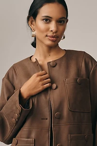 Avec Les Filles Oversized Faux-Suede Jacket