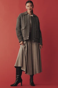 Avec Les Filles Pearl-Embellished Bomber Jacket