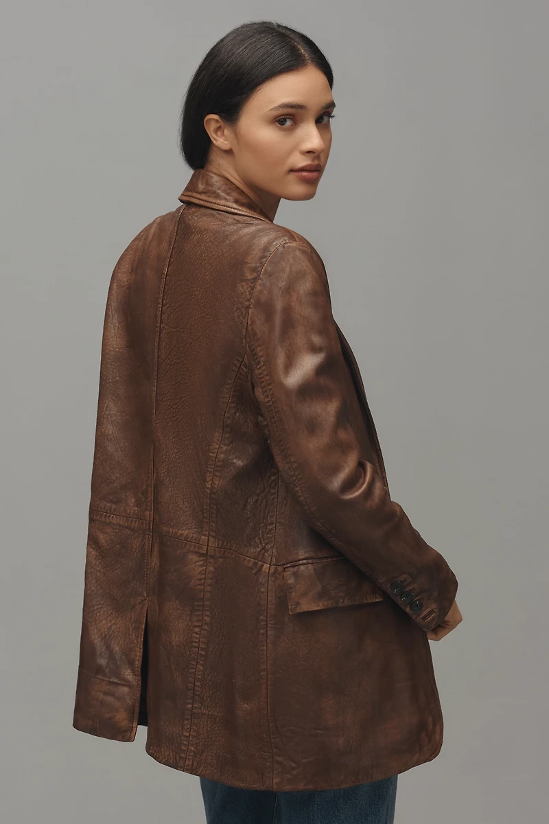 Avec Les Filles Oversized Leather Blazer