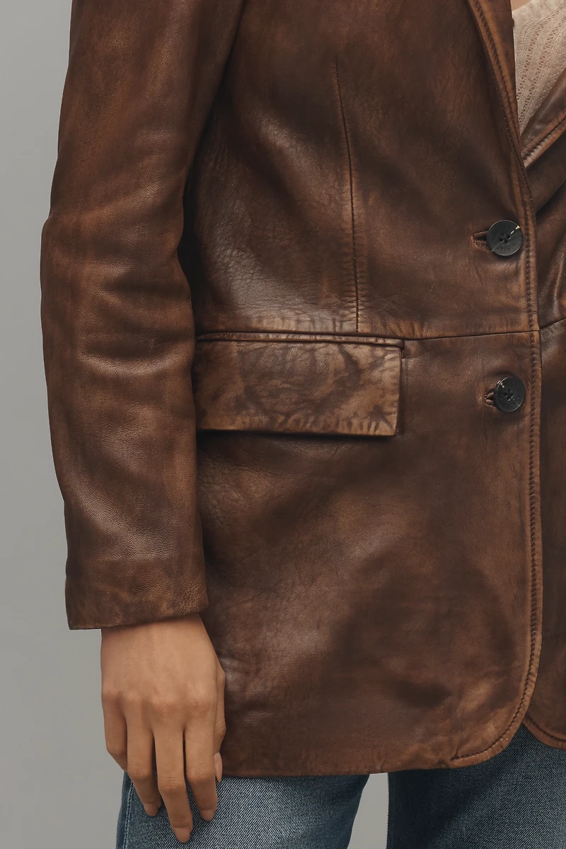 Avec Les Filles Oversized Leather Blazer
