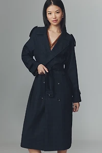 Avec Les Filles Double-Breasted Slouchy Trench Coat