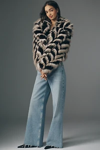 Avec Les Filles Faux Fur Crop Jacket