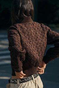 Avec Les Filles Faux Leather Crop Jacket