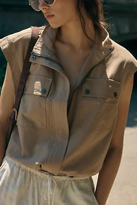 Avec Les Filles Cropped Cargo Vest