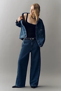 The Weston Rhinestone Denim Boyfriend Jacket by Pilcro