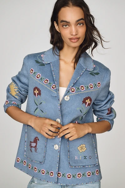 RIXO Tashia Juliette Embroidered Jacket