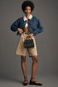 By Anthropologie Utility Eyelet-Collar Denim Jacket