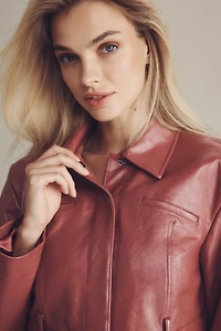Lamarque Gia Cropped Leather Jacket