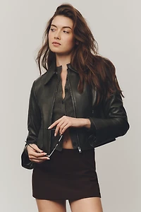 Lamarque Fitted Leather Jacket