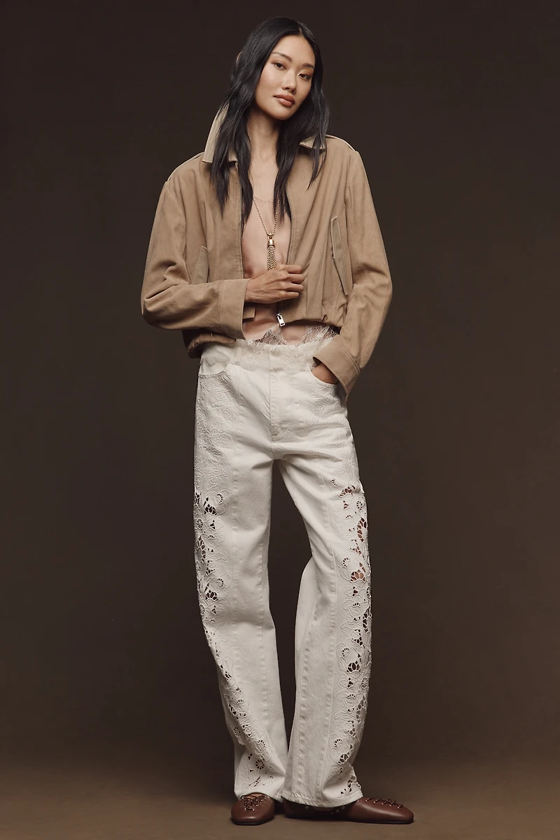 Lamarque Robbie Suede Bomber Jacket