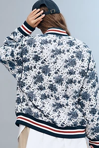 Maeve Floral Jacquard Bomber Jacket
