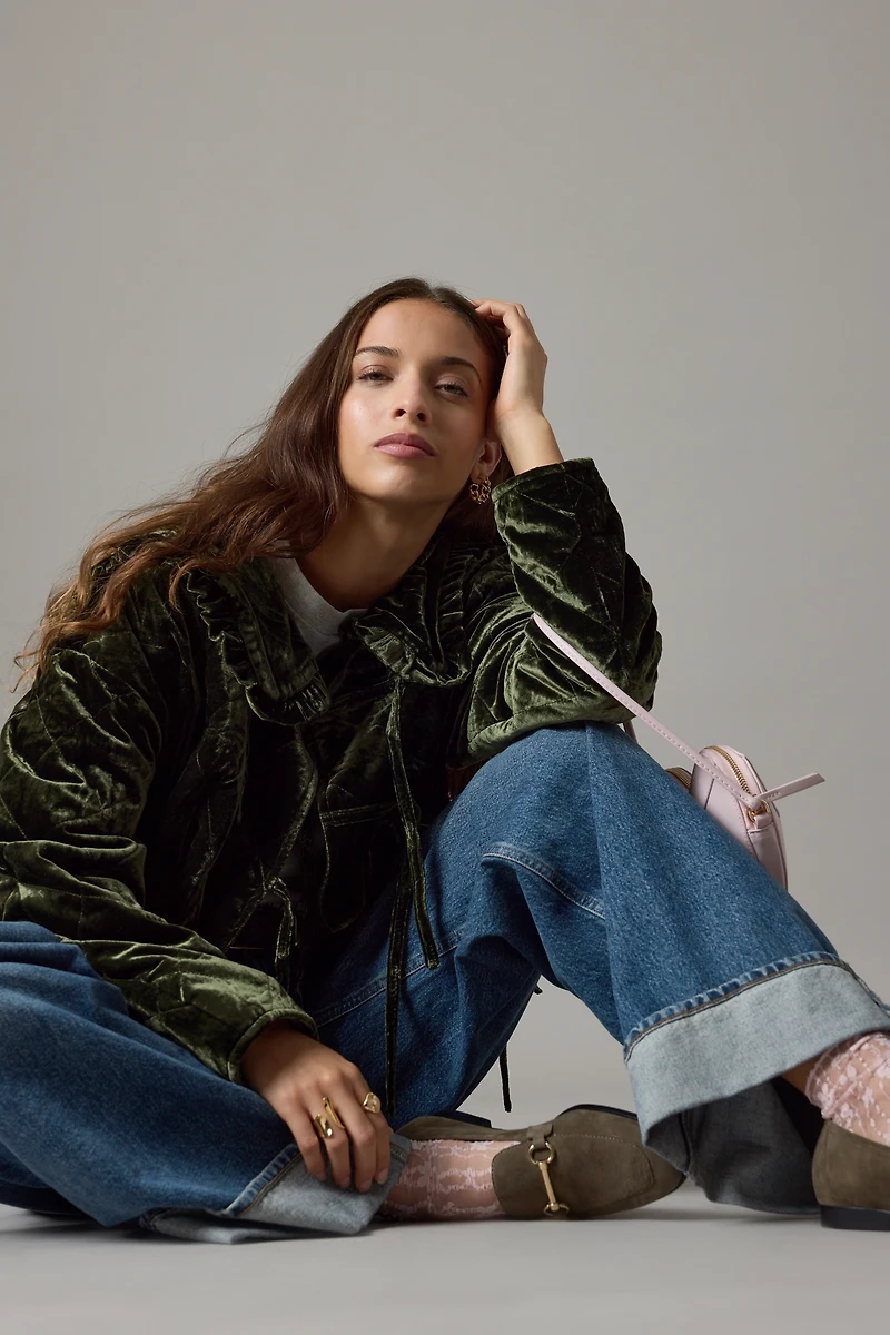 The Hazel Velvet Quilted Jacket by Maeve