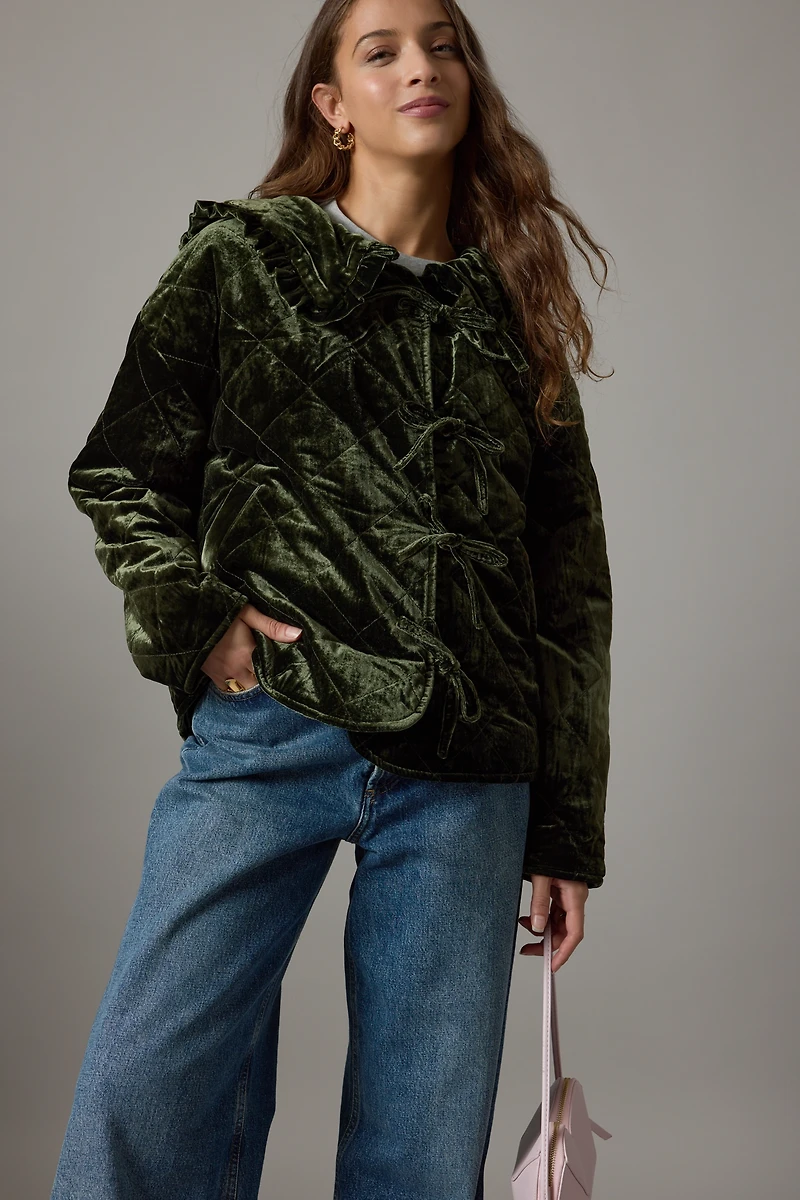 The Hazel Velvet Quilted Jacket by Maeve