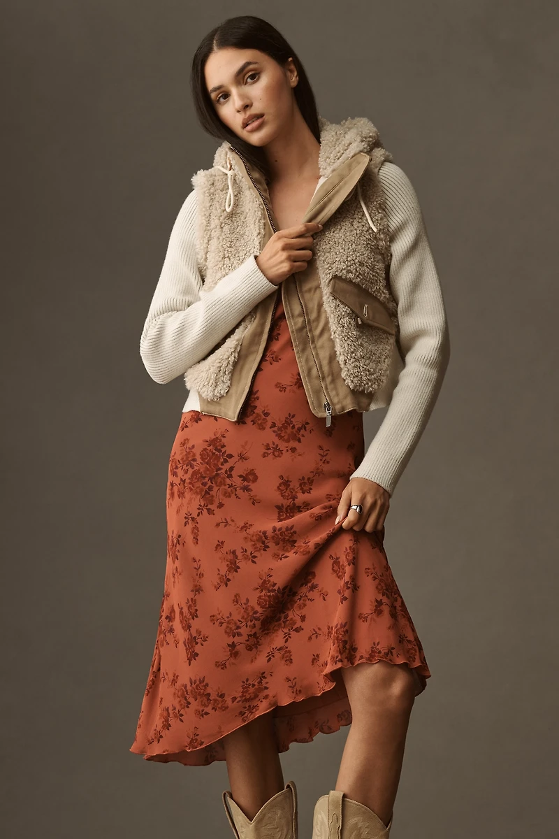 Pilcro Hooded Sherpa Sweater Jacket