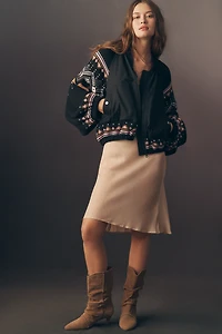 By Anthropologie Fairisle Sweater Mix Bomber Jacket