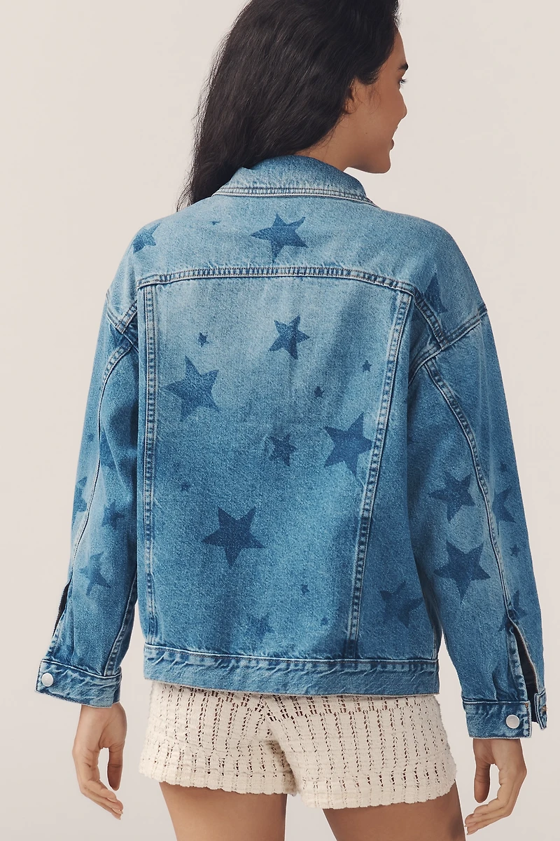 The Weston Denim Boyfriend Jacket by Pilcro: Star Print Edition