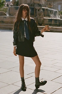 FRNCH Patent Faux-Leather Jacket