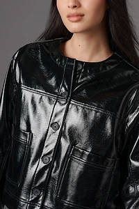 FRNCH Patent Faux-Leather Jacket