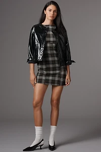 FRNCH Patent Faux-Leather Jacket