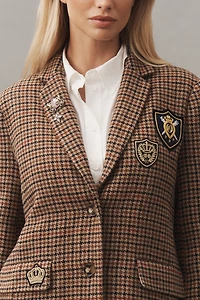 By Anthropologie Patches Houndstooth Blazer