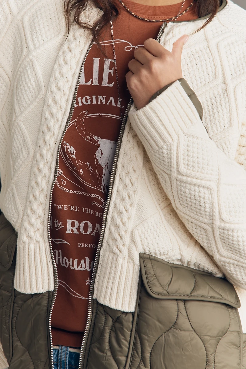 By Anthropologie Mixed Knit Jacket