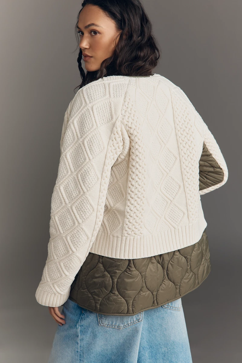 By Anthropologie Mixed Knit Jacket