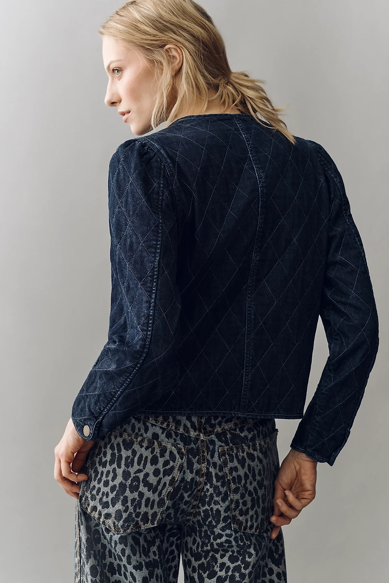 Dear John Kit Quilted Denim Puff Sleeve Jacket