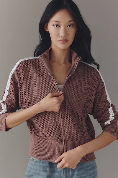 Sanctuary Open-Knit Track Jacket