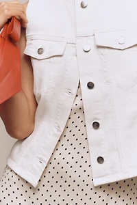 Pilcro Collarless Denim Vest