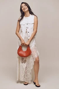 Pilcro Collarless Denim Vest