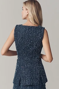 Maeve Needle-Punched Denim Vest