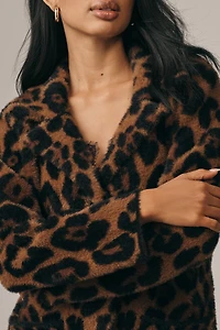 NVLT Leopard Knit Duster Jacket