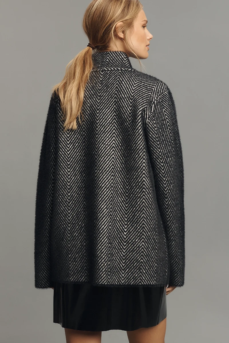 NVLT Chevron Funnel-Neck Jacket