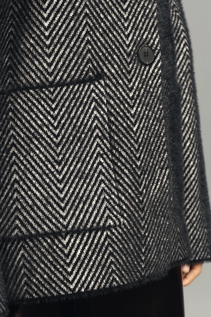 NVLT Chevron Funnel-Neck Jacket