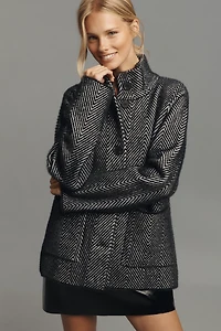 NVLT Chevron Funnel-Neck Jacket
