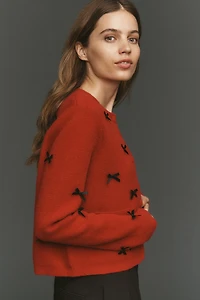 NVLT Bow-Embellished Knit Lady Jacket