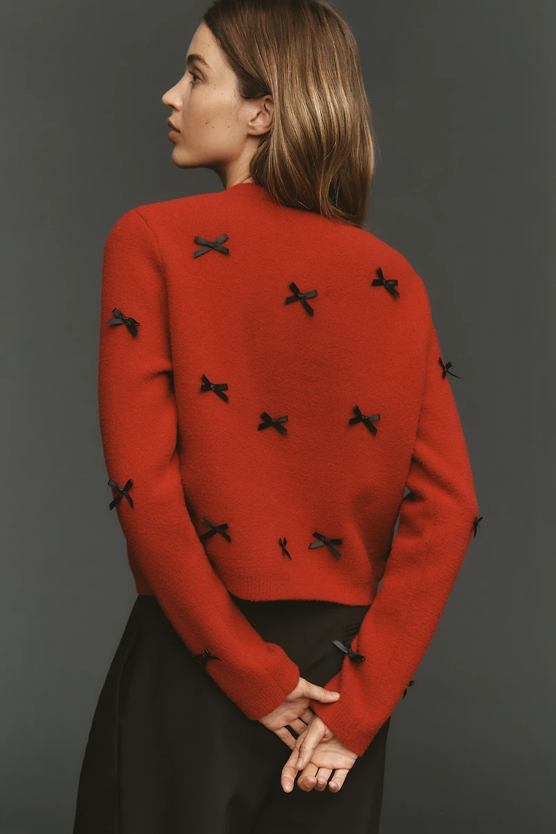 NVLT Bow-Embellished Knit Lady Jacket