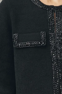 NVLT Crystal-Embellished Trim Knit Lady Jacket