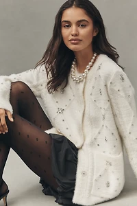 NVLT Encrusted Cable-Knit Lady Jacket