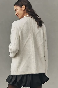 NVLT Encrusted Cable-Knit Lady Jacket