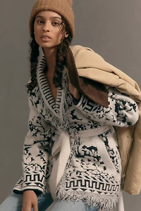 NVLT Knit Fringe Cardigan Sweater
