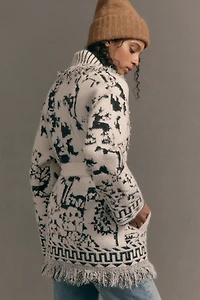 NVLT Knit Fringe Cardigan Sweater