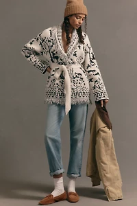 NVLT Knit Fringe Cardigan Sweater